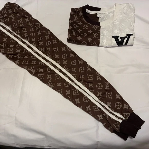 Kids Brown and White Designer Pajamas